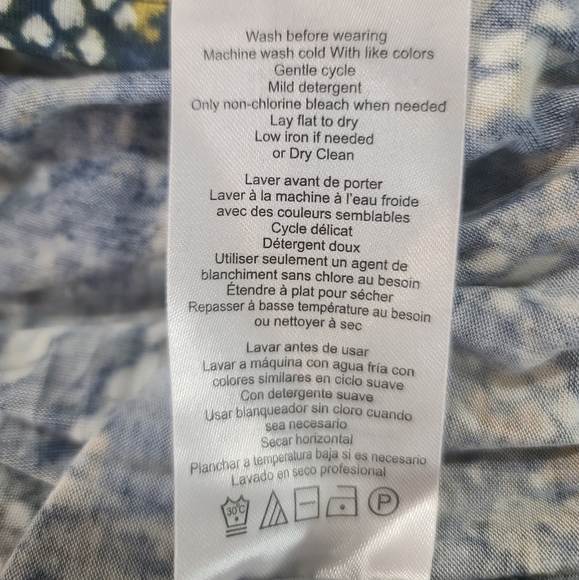 Jessica Simpson maternity maxi long sleeve dress size SMALL nwt blue floral - Picture 8 of 8